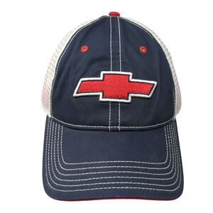 Chevrolet 1 USA Snapback Trucker Hat Blue OS Adjustable Mesh Back Cruisin Sports